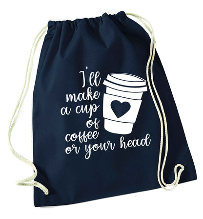 Misheard song lyrics - check!  navy drawstring bag