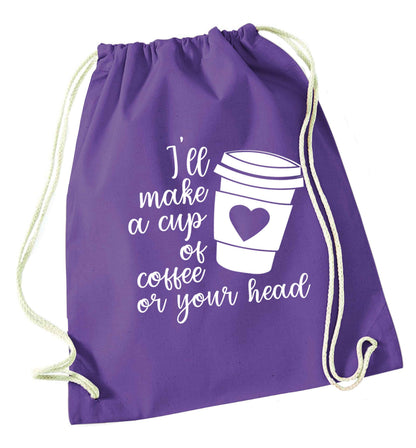 Misheard song lyrics - check!  purple drawstring bag