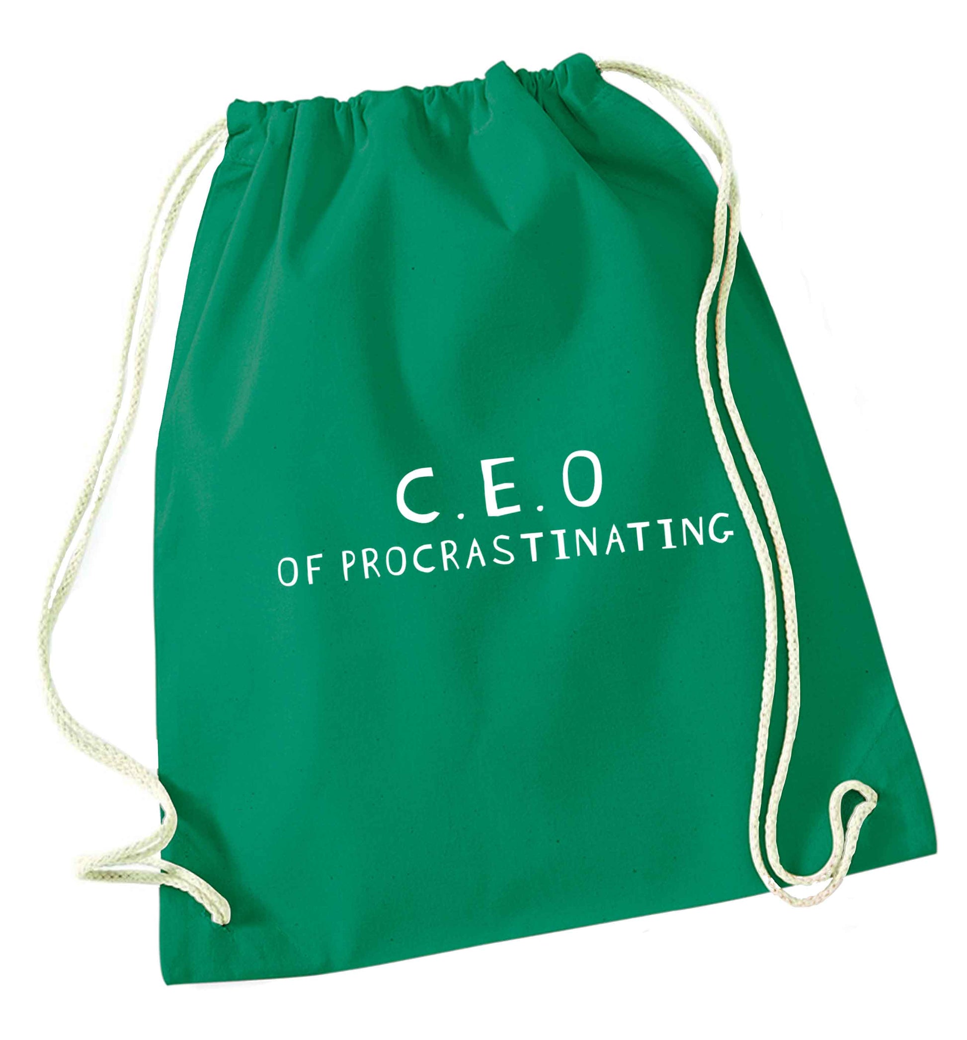 What are you president of? Personalise it here!  green drawstring bag