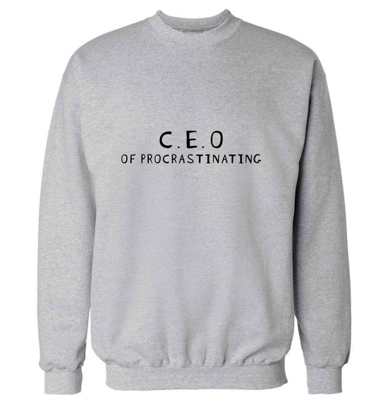 What are you president of? Personalise it here!  adult's unisex grey sweater 2XL