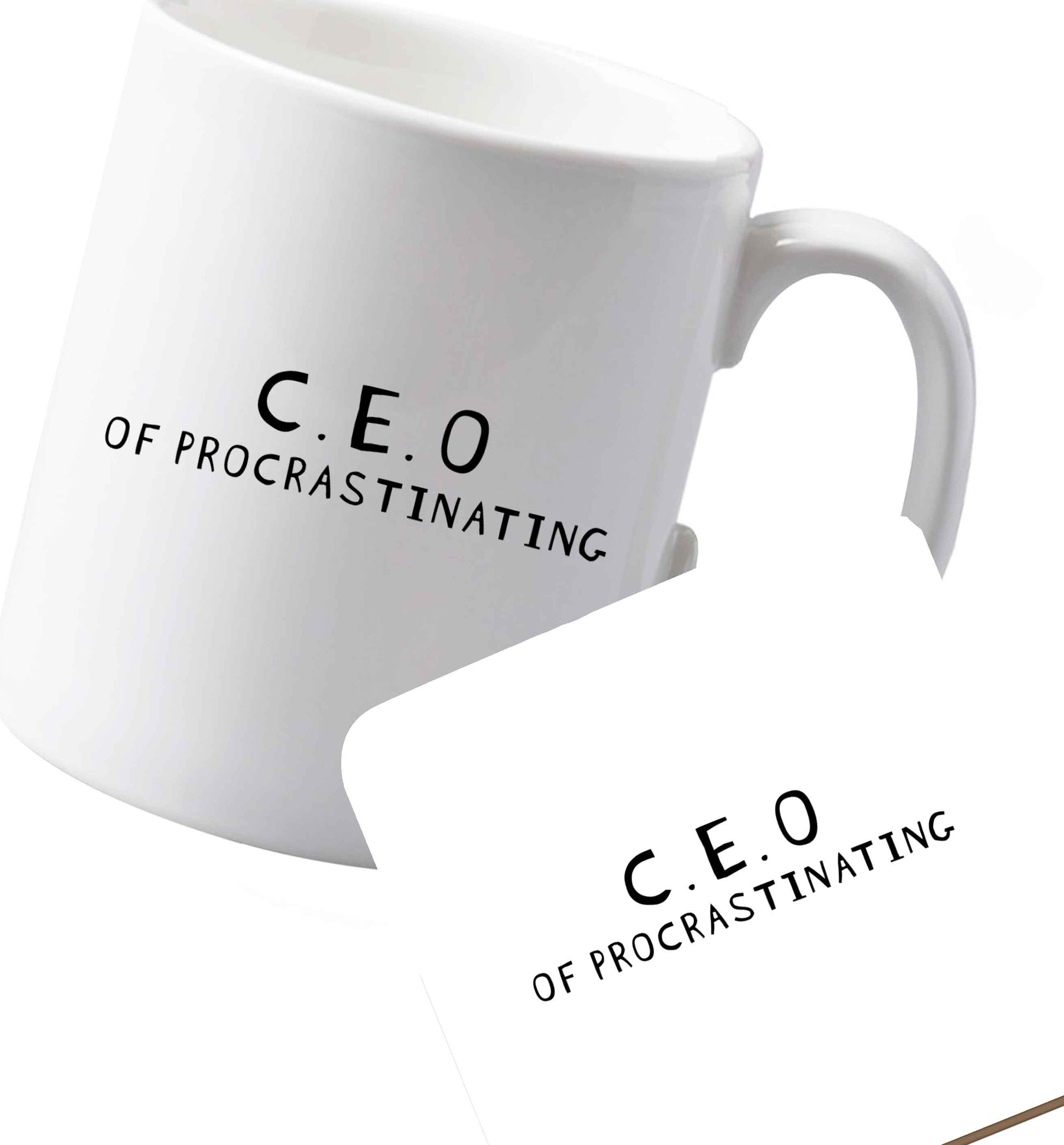 10 oz Ceramic mug and coaster What are you president of? Personalise it here!    both sides