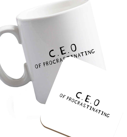 10 oz What are you president of? Personalise it here!    ceramic mug and coaster set right handed