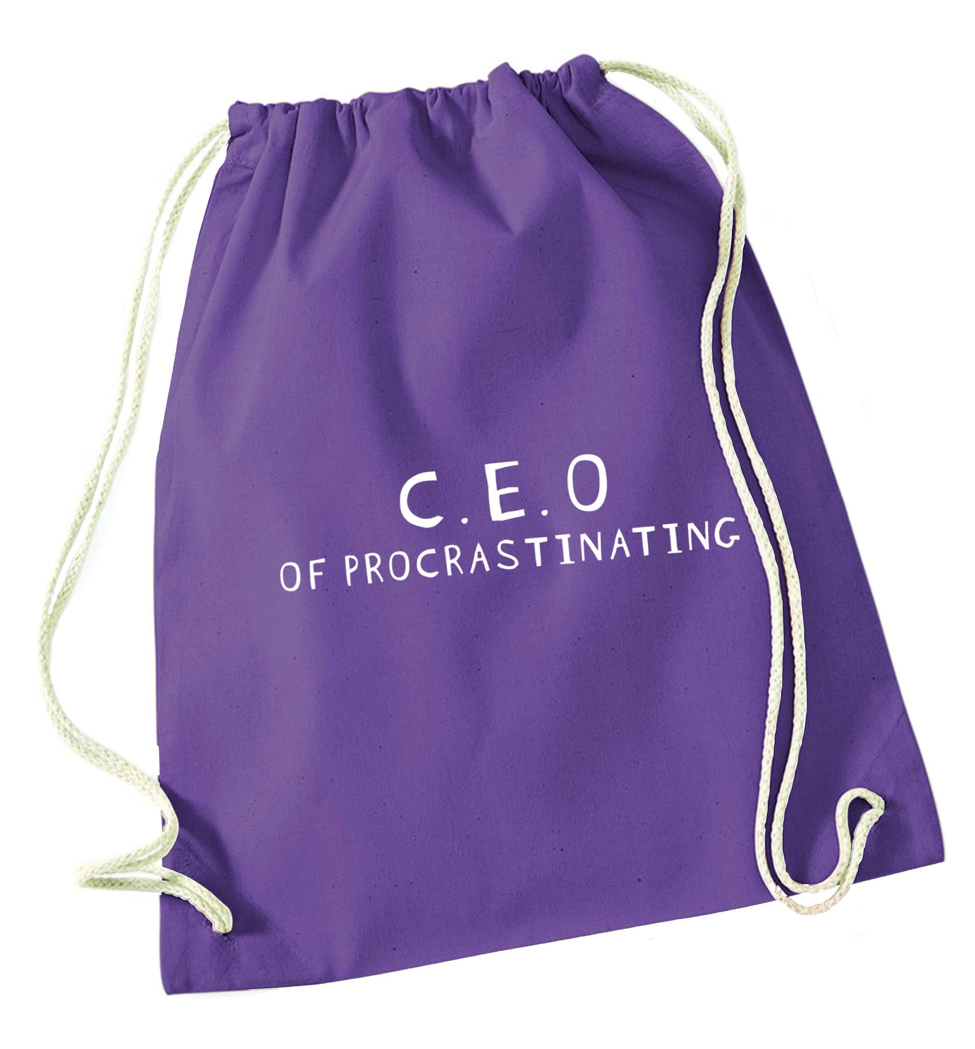What are you president of? Personalise it here!  purple drawstring bag