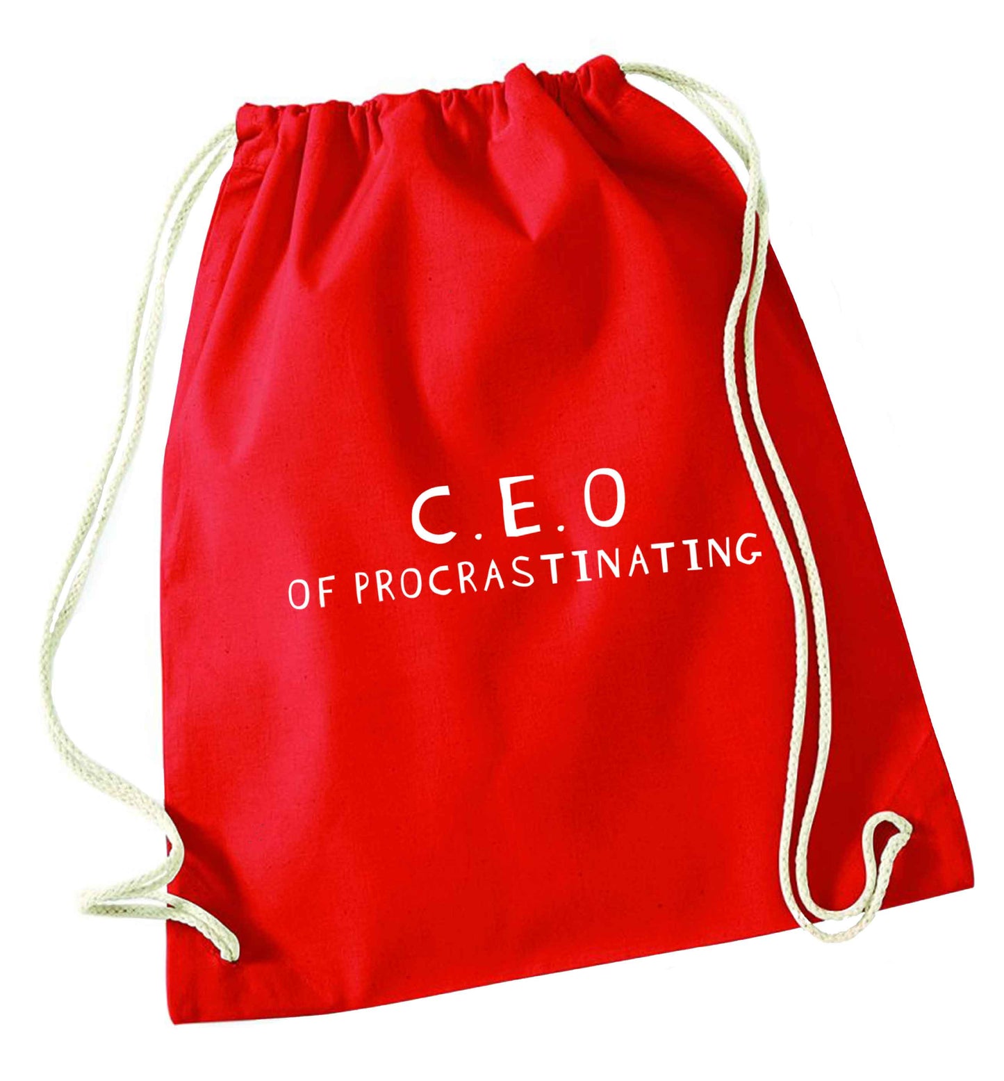 What are you president of? Personalise it here!  red drawstring bag 