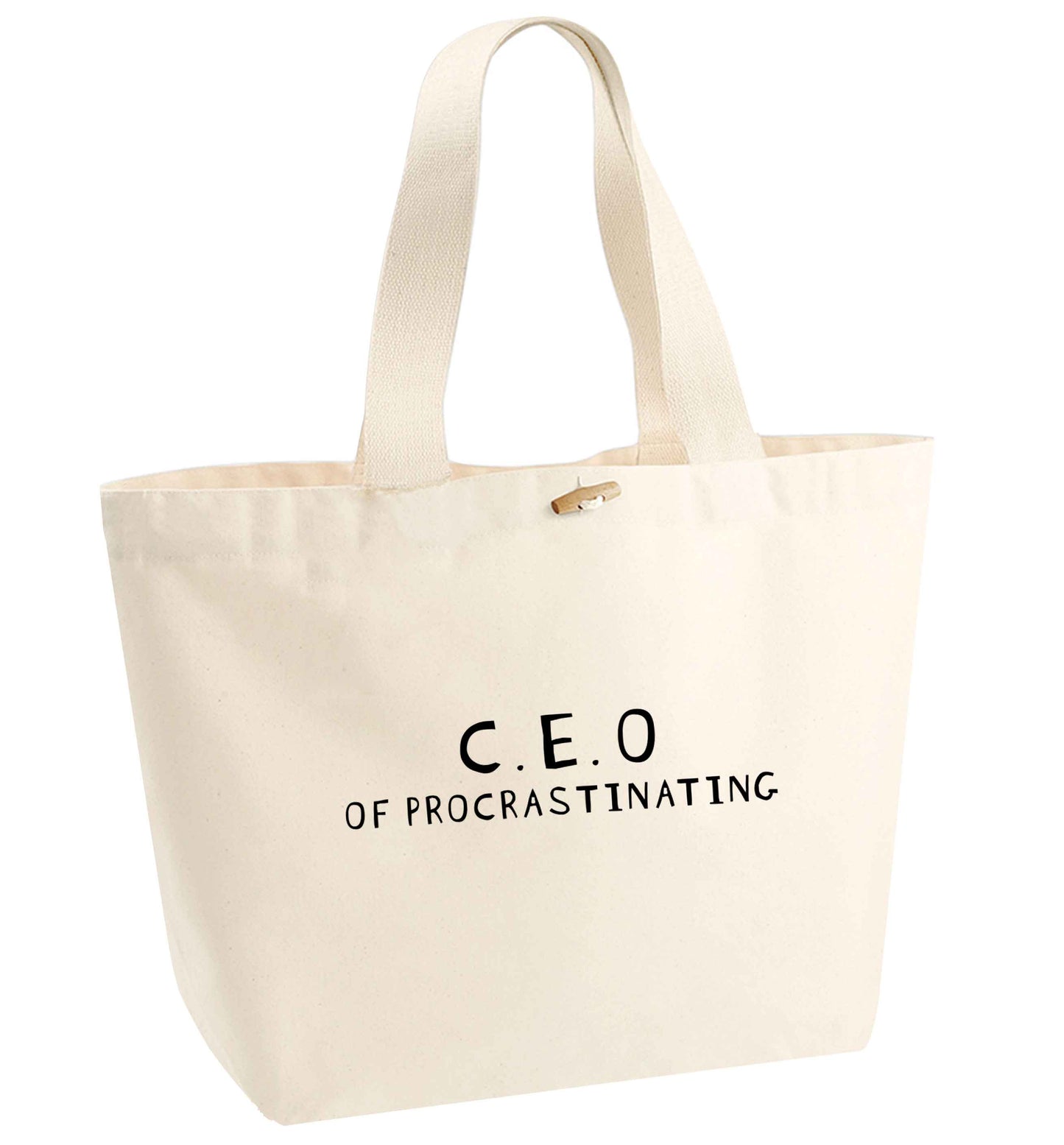 What are you president of? Personalise it here!  organic cotton premium tote bag with wooden toggle in natural