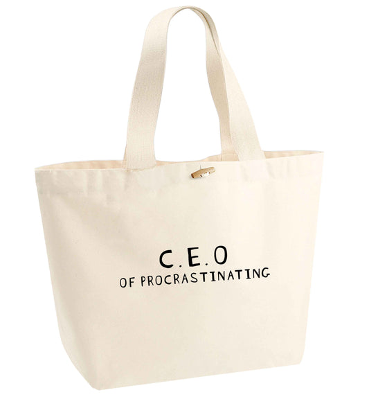 What are you president of? Personalise it here!  organic cotton premium tote bag with wooden toggle in natural