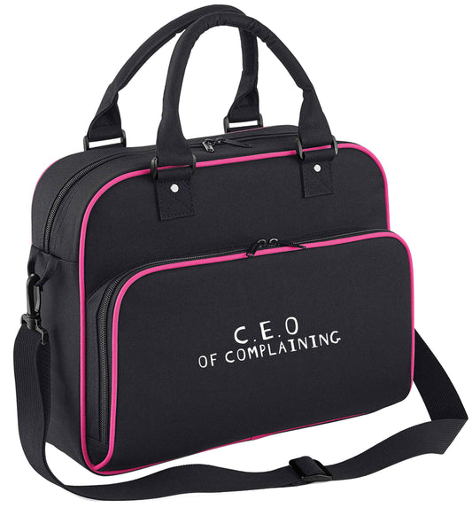 Excuse me can I talk to your manager? Know someone who just loves to complain? We think we might have the perfect gift for you!  children's dance bag black with pink detail