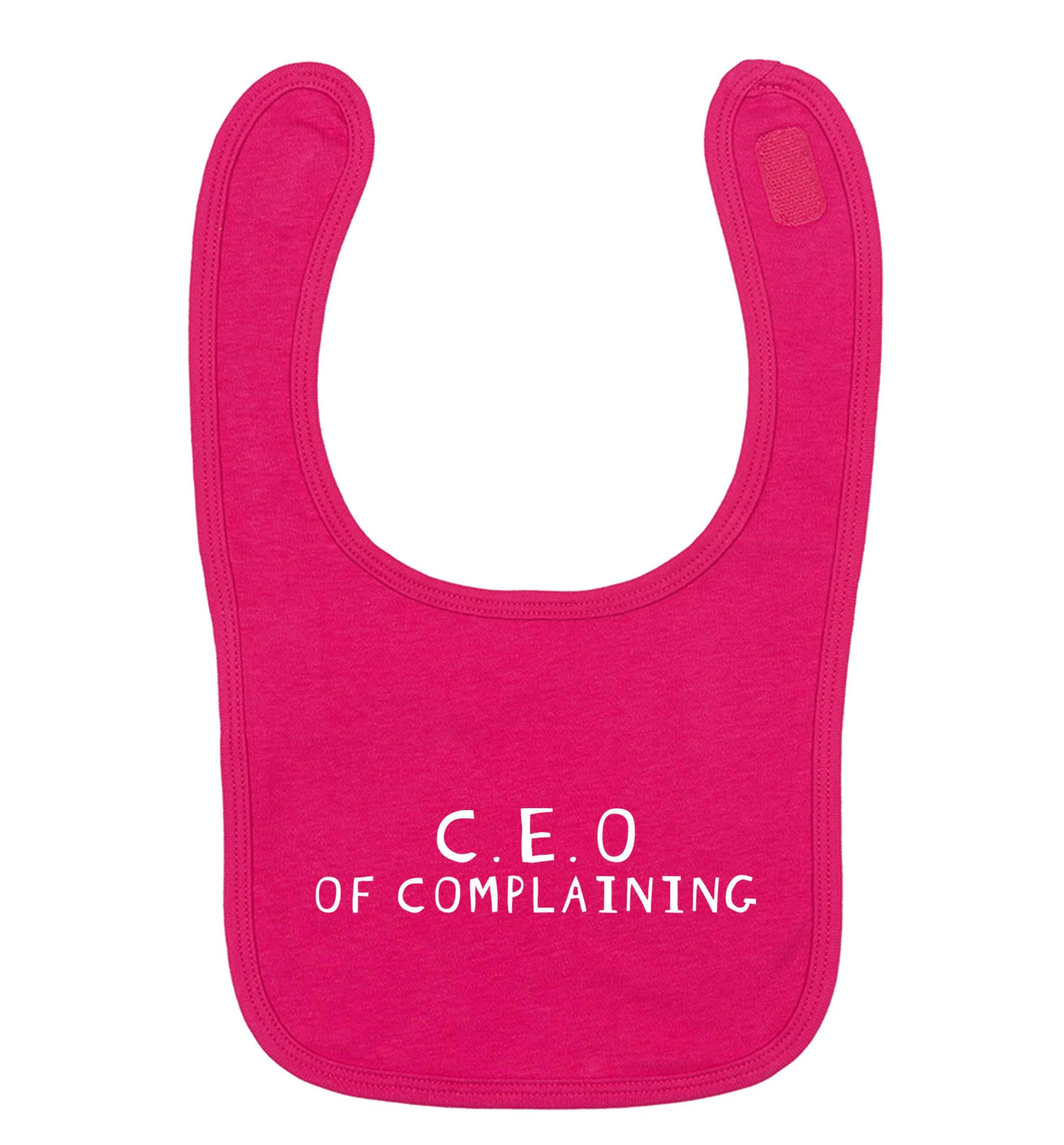 Excuse me can I talk to your manager? Know someone who just loves to complain? We think we might have the perfect gift for you!  dark pink baby bib