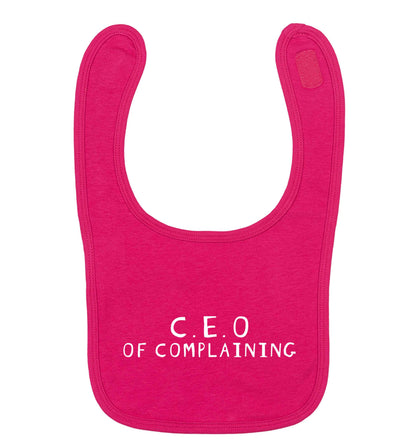 Excuse me can I talk to your manager? Know someone who just loves to complain? We think we might have the perfect gift for you!  dark pink baby bib