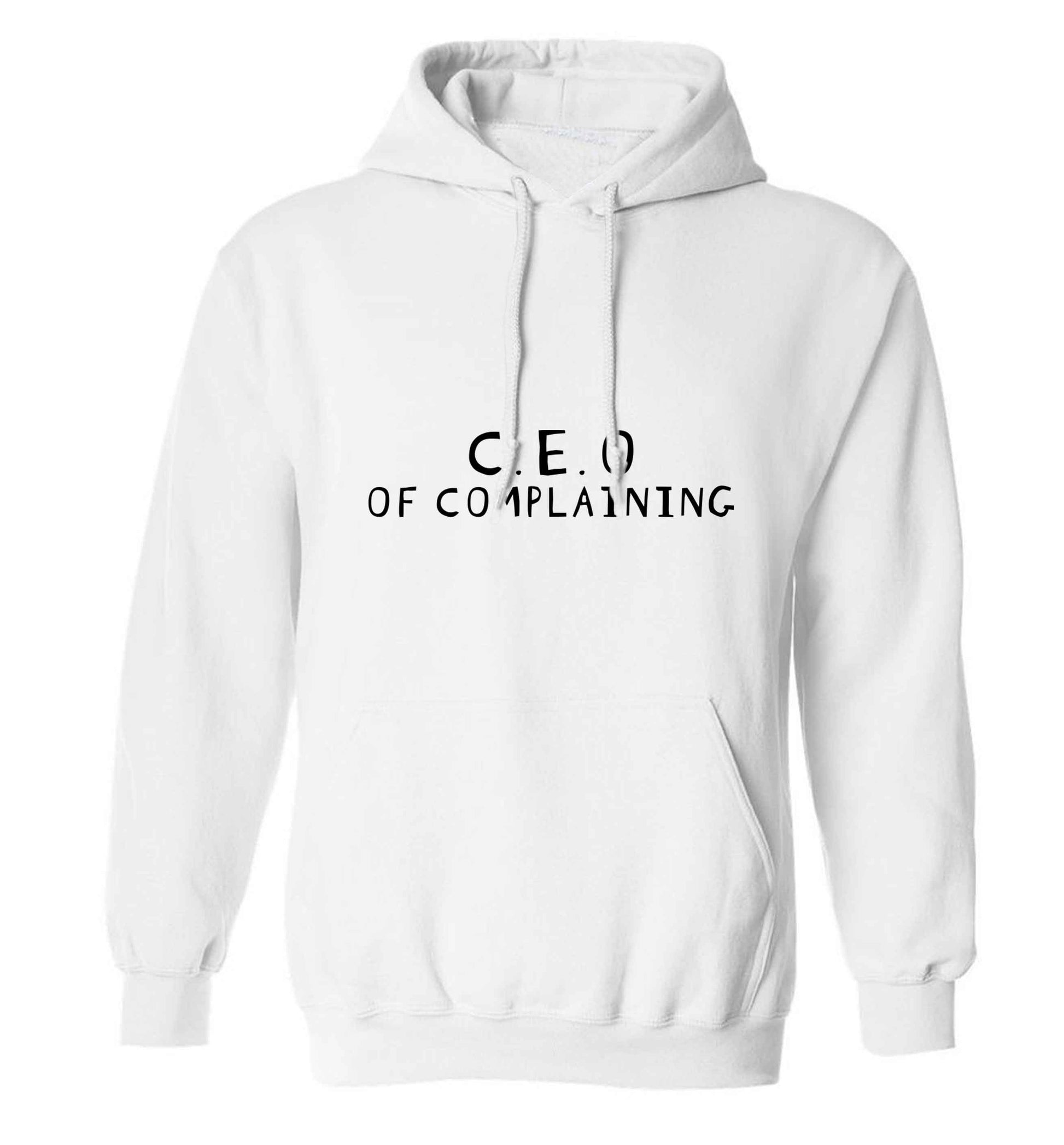 Excuse me can I talk to your manager? Know someone who just loves to complain? We think we might have the perfect gift for you!  adults unisex white hoodie 2XL