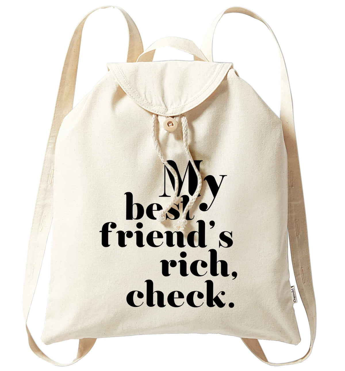 Got a rich best friend? Why not ask them to get you this, just let us  know and we'll tripple the price ;)  organic cotton backpack tote with wooden buttons in natural