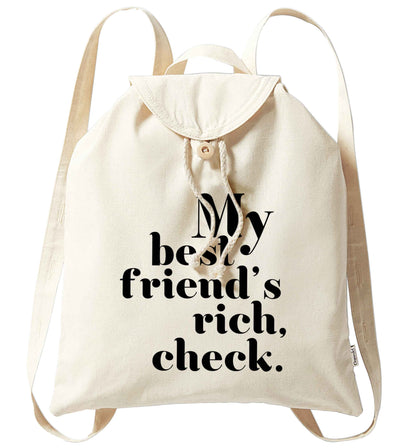 Got a rich best friend? Why not ask them to get you this, just let us  know and we'll tripple the price ;)  organic cotton backpack tote with wooden buttons in natural
