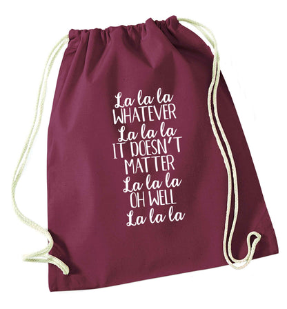 Viral song lyrics - check! Gen z babies where you at? maroon drawstring bag