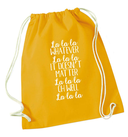 Viral song lyrics - check! Gen z babies where you at? mustard drawstring bag