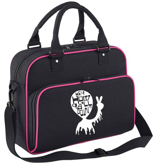 Misheard song lyrics - check!  children's dance bag black with pink detail