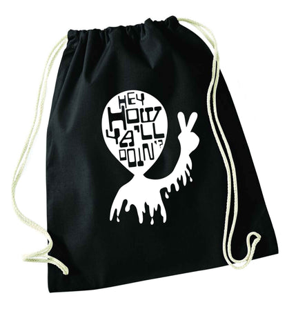 Misheard song lyrics - check!  black drawstring bag