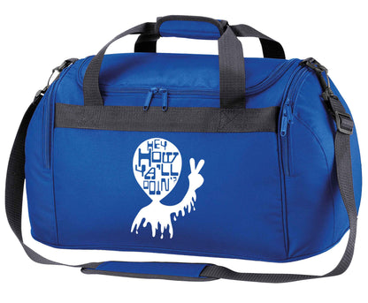 Misheard song lyrics - check!  royal blue holdall / duffel bag