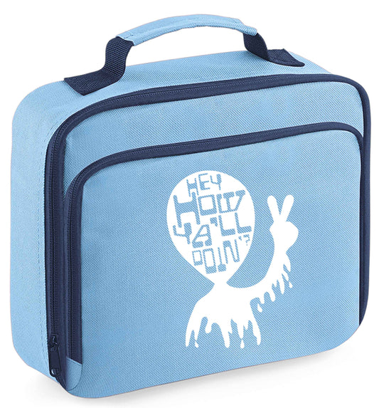 Any tex here insulated blue lunch bag cooler