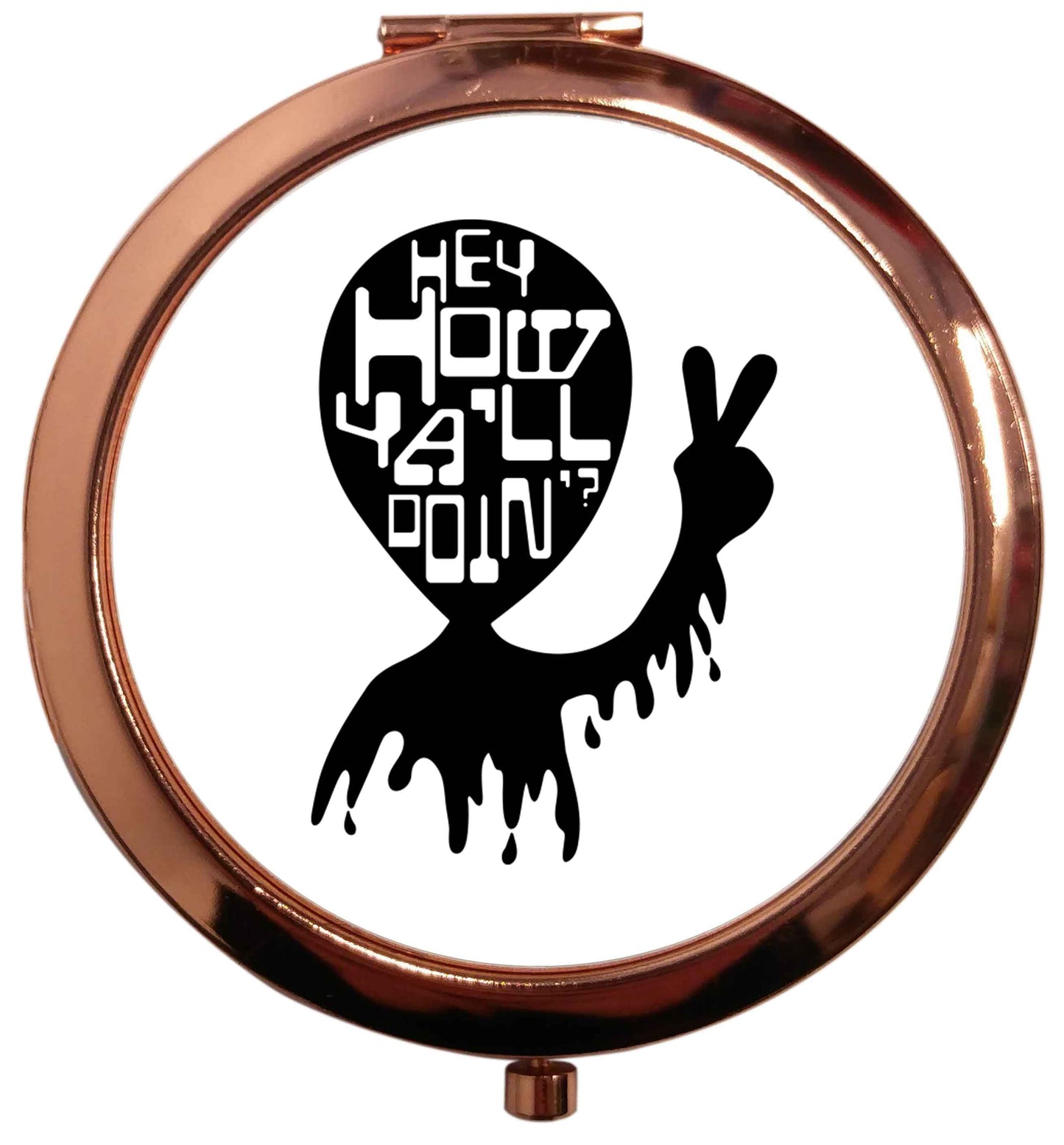 Misheard song lyrics - check!  rose gold circle pocket mirror