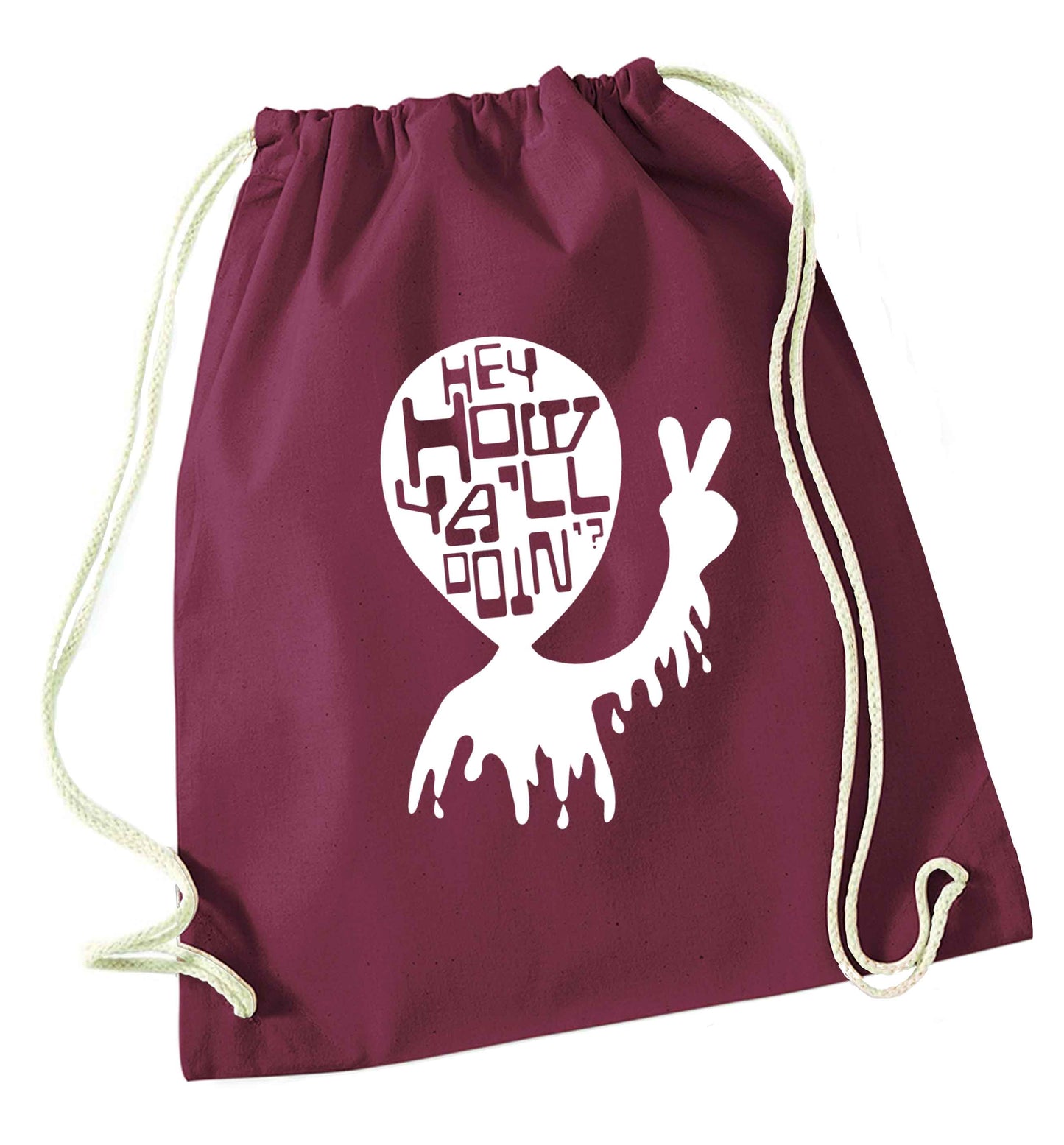 Misheard song lyrics - check!  maroon drawstring bag