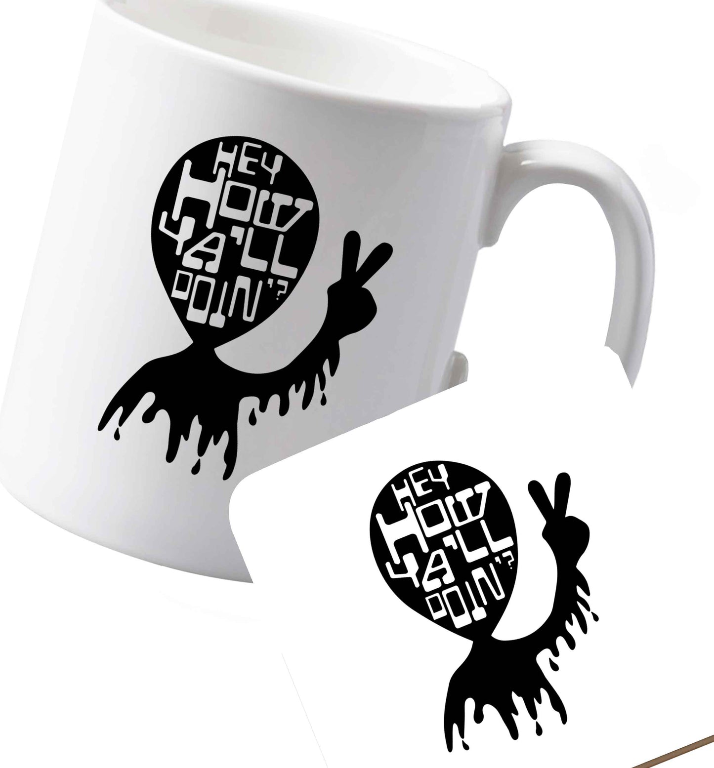 10 oz Ceramic mug and coaster Misheard song lyrics - check!    both sides