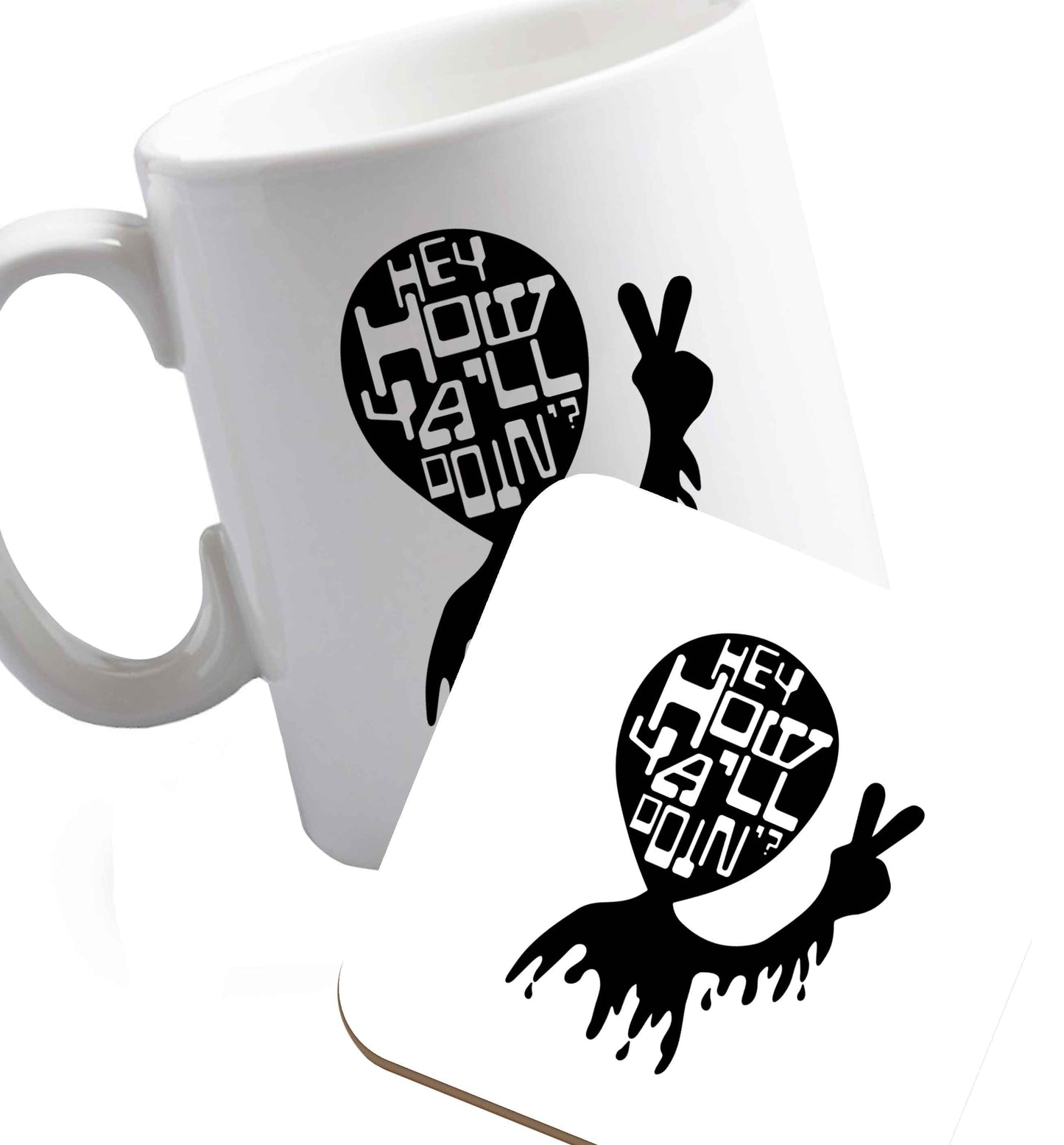 10 oz Misheard song lyrics - check!    ceramic mug and coaster set right handed
