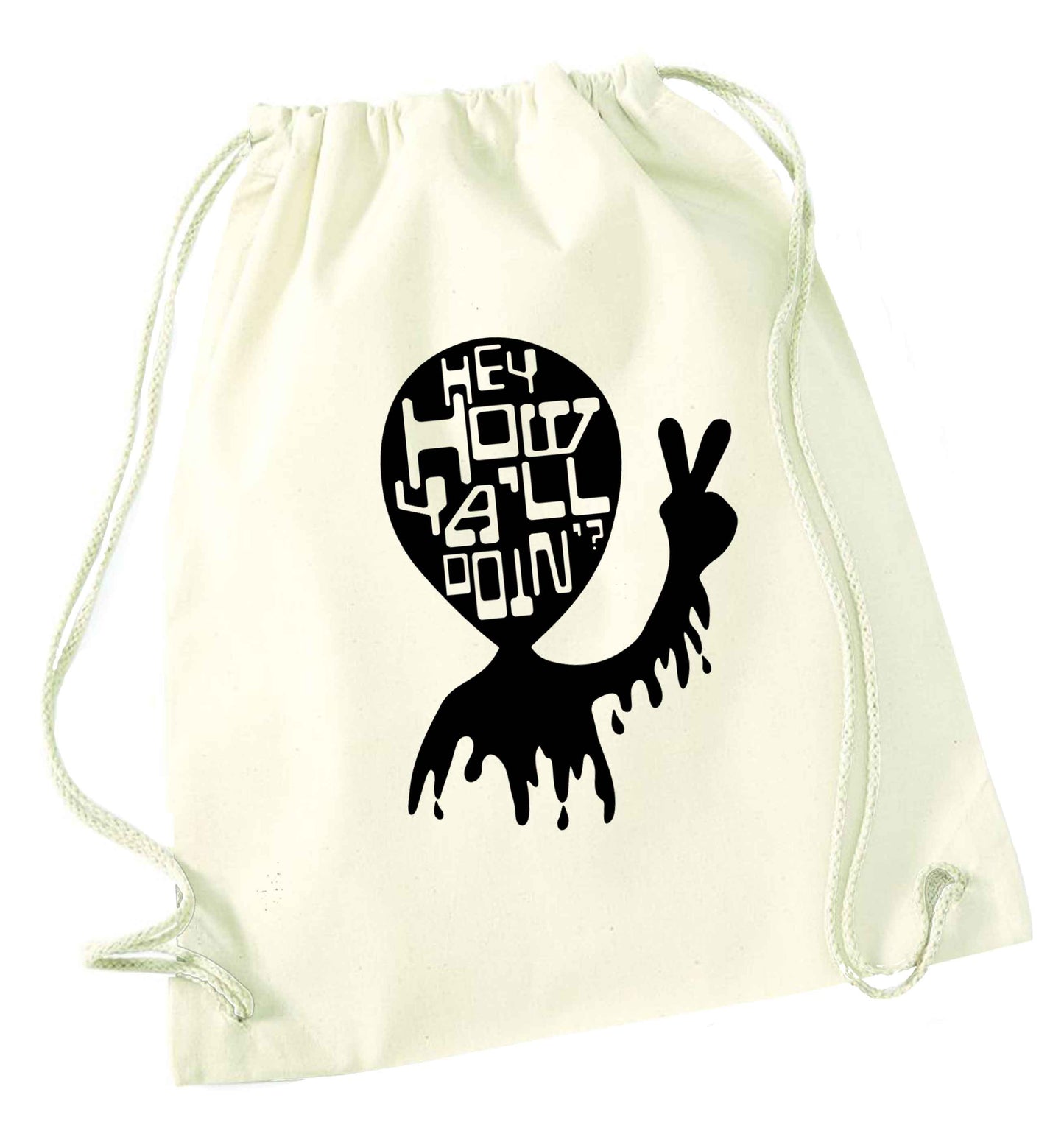 Misheard song lyrics - check!  natural drawstring bag