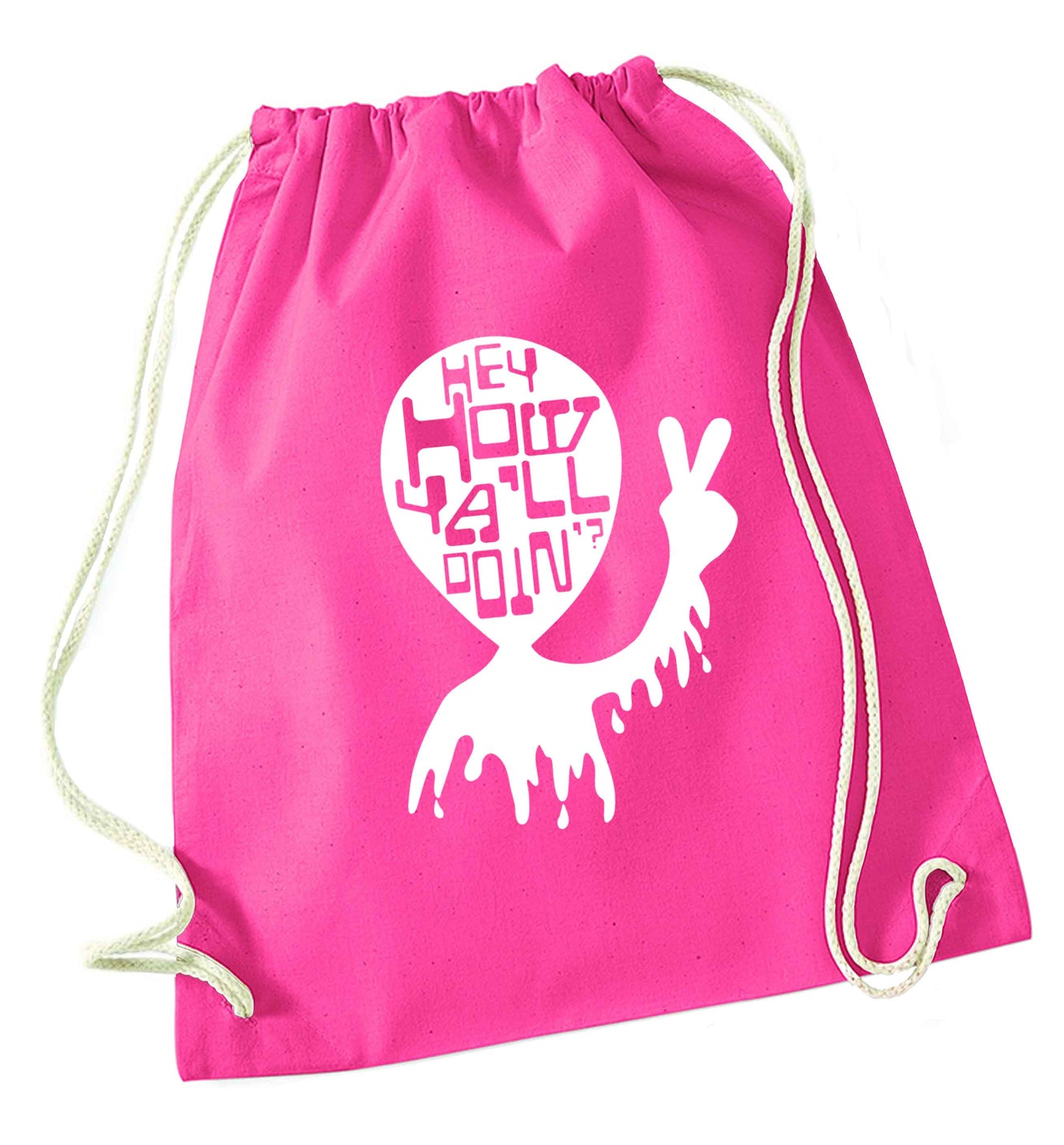 Misheard song lyrics - check!  pink drawstring bag