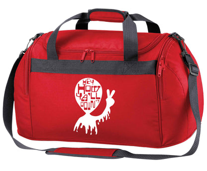 Misheard song lyrics - check!  red holdall / duffel bag