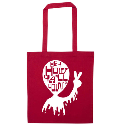 Misheard song lyrics - check!  red tote bag