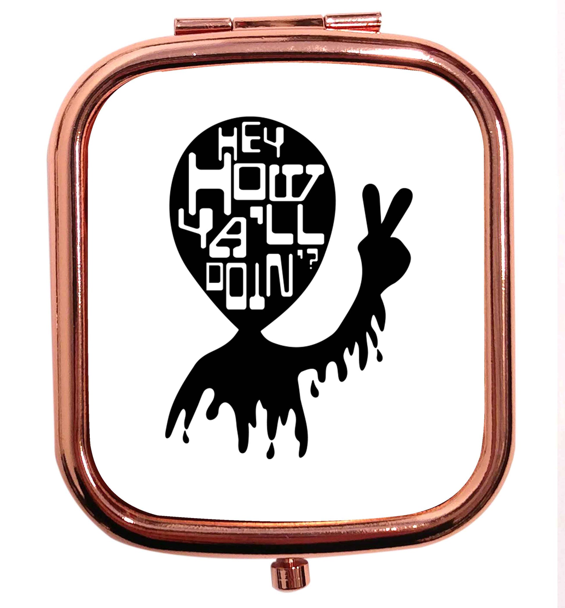 Misheard song lyrics - check!  rose gold square pocket mirror