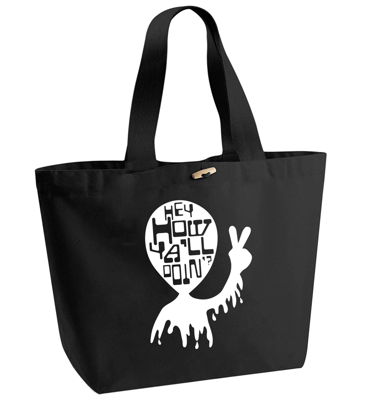 Misheard song lyrics - check!  organic cotton premium tote bag with wooden toggle in black