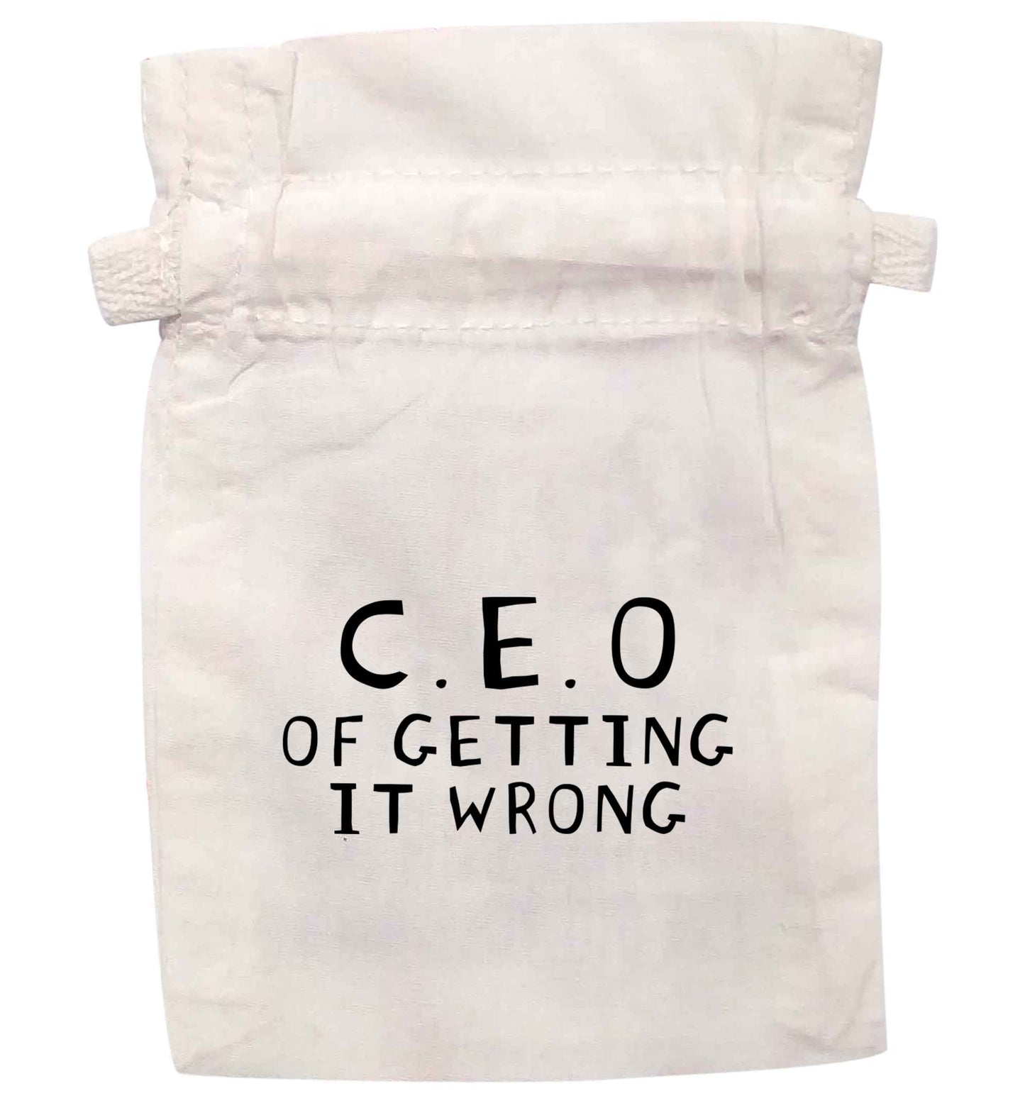 C.E.O of getting it wrong | XS - L | Pouch / Drawstring bag / Sack | Organic Cotton | Bulk discounts available!