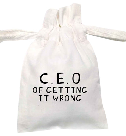 C.E.O of getting it wrong | XS - L | Pouch / Drawstring bag / Sack | Organic Cotton | Bulk discounts available!