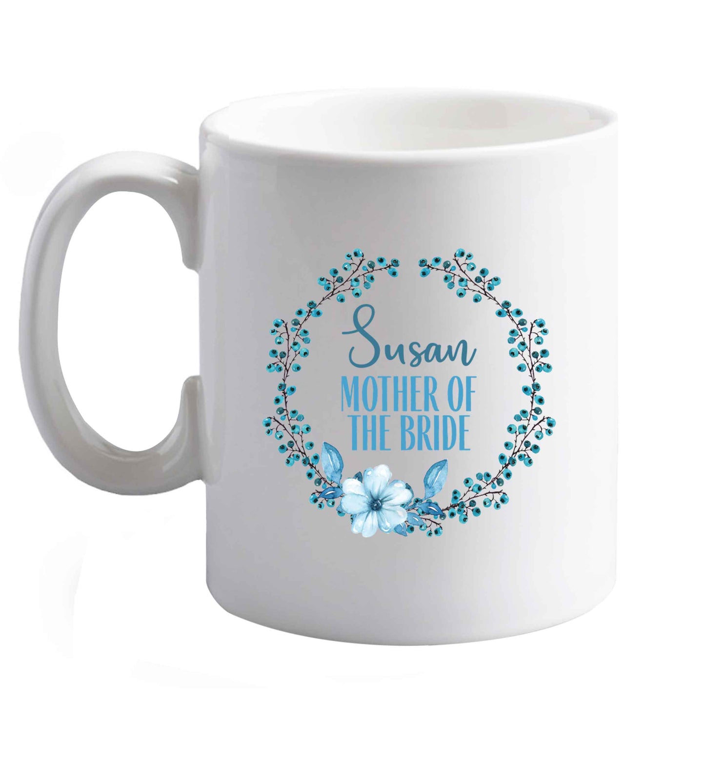 10 oz Perfect wedding guest favours or hen party gifts! Personalised bridal floral wreath designs, any name, any role!   ceramic mug right handed