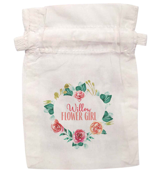 Personalised any name any role bridal blue heart wreath  | XS - L | Pouch / Drawstring bag / Sack | Organic Cotton | Bulk discounts available!