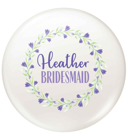 Perfect wedding guest favours or hen party gifts! Personalised bridal floral wreath designs, any name, any role! small 25mm Pin badge