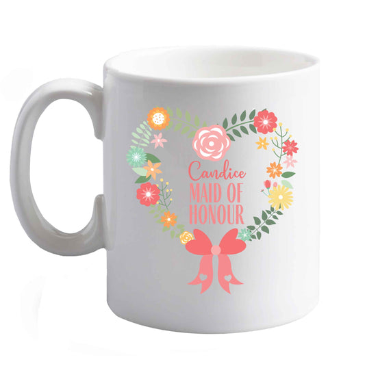 10 oz Perfect wedding guest favours or hen party gifts! Personalised bridal floral wreath designs, any name, any role!   ceramic mug right handed