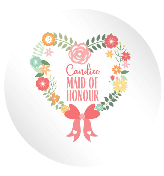 Perfect wedding guest favours or hen party gifts! Personalised bridal floral wreath designs, any name, any role! 24 @ 45mm matt circle stickers