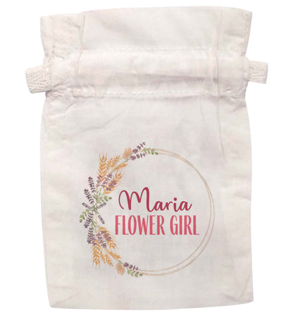 Personalised any name any role bridal autumnal floral wreath  | XS - L | Pouch / Drawstring bag / Sack | Organic Cotton | Bulk discounts available!
