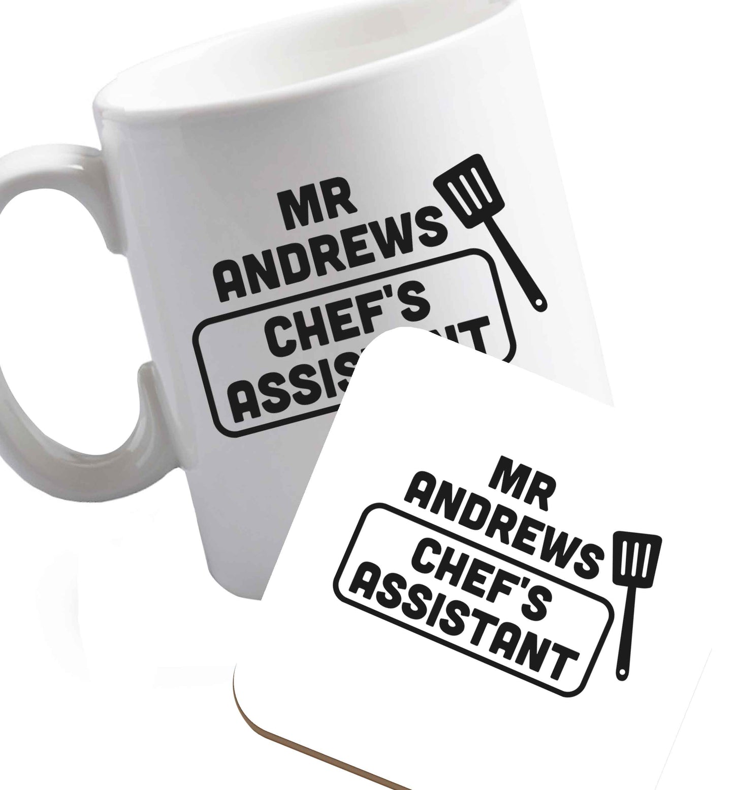 10 oz Funny matching gifts for him and her! Get matchy matchy, ideal for newlywed couples or a little valentines gift!   ceramic mug and coaster set right handed