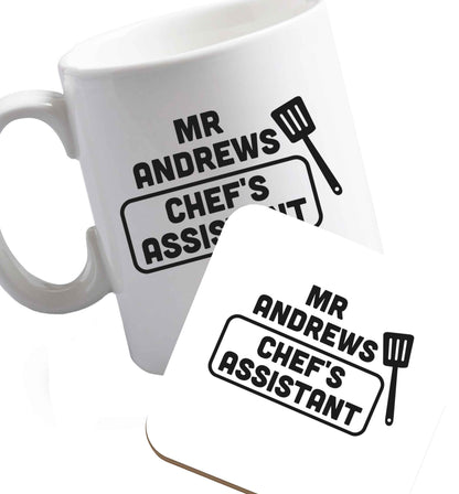 10 oz Funny matching gifts for him and her! Get matchy matchy, ideal for newlywed couples or a little valentines gift!   ceramic mug and coaster set right handed