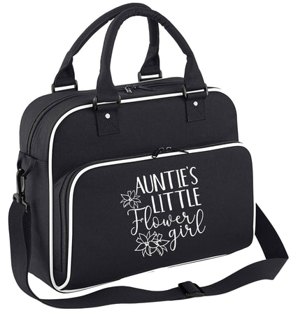 Perfect wedding guest favours or hen party gifts! Personalised bridal floral wreath designs, any name, any role! children's dance bag black with white detail
