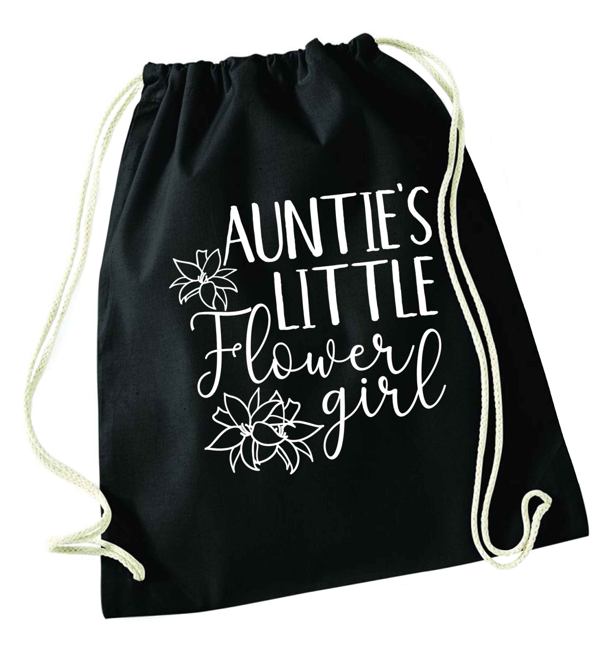 Perfect wedding guest favours or hen party gifts! Personalised bridal floral wreath designs, any name, any role! black drawstring bag