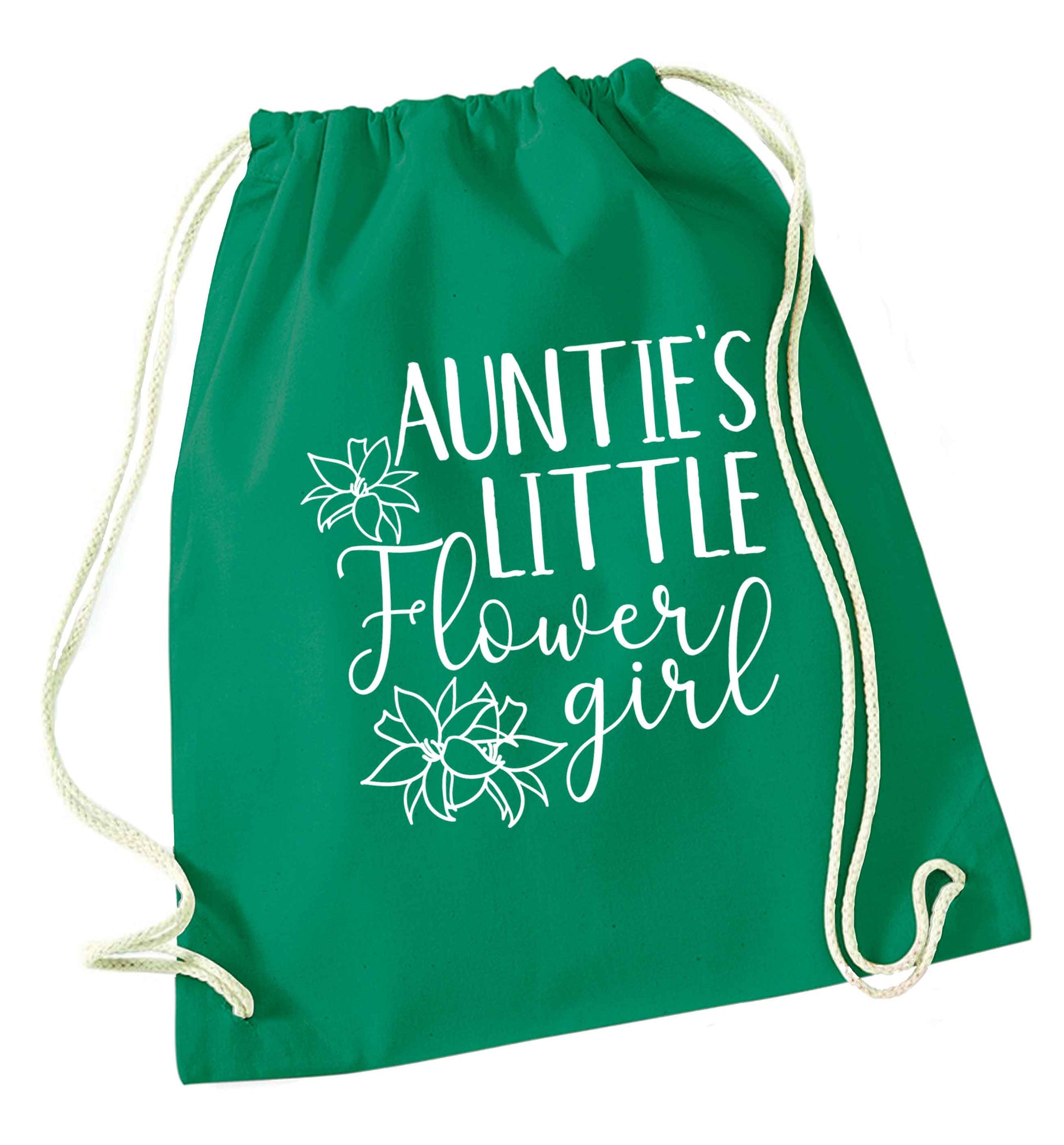 Perfect wedding guest favours or hen party gifts! Personalised bridal floral wreath designs, any name, any role! green drawstring bag