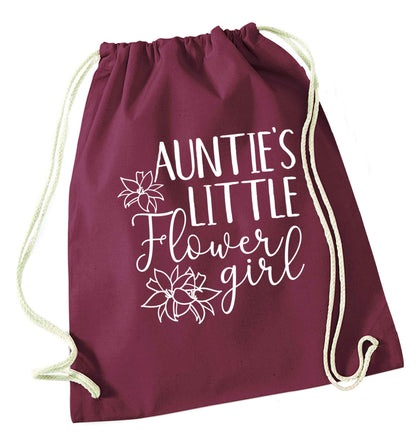 Perfect wedding guest favours or hen party gifts! Personalised bridal floral wreath designs, any name, any role! maroon drawstring bag