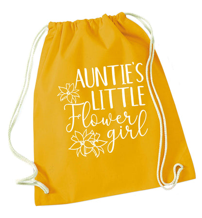 Perfect wedding guest favours or hen party gifts! Personalised bridal floral wreath designs, any name, any role! mustard drawstring bag