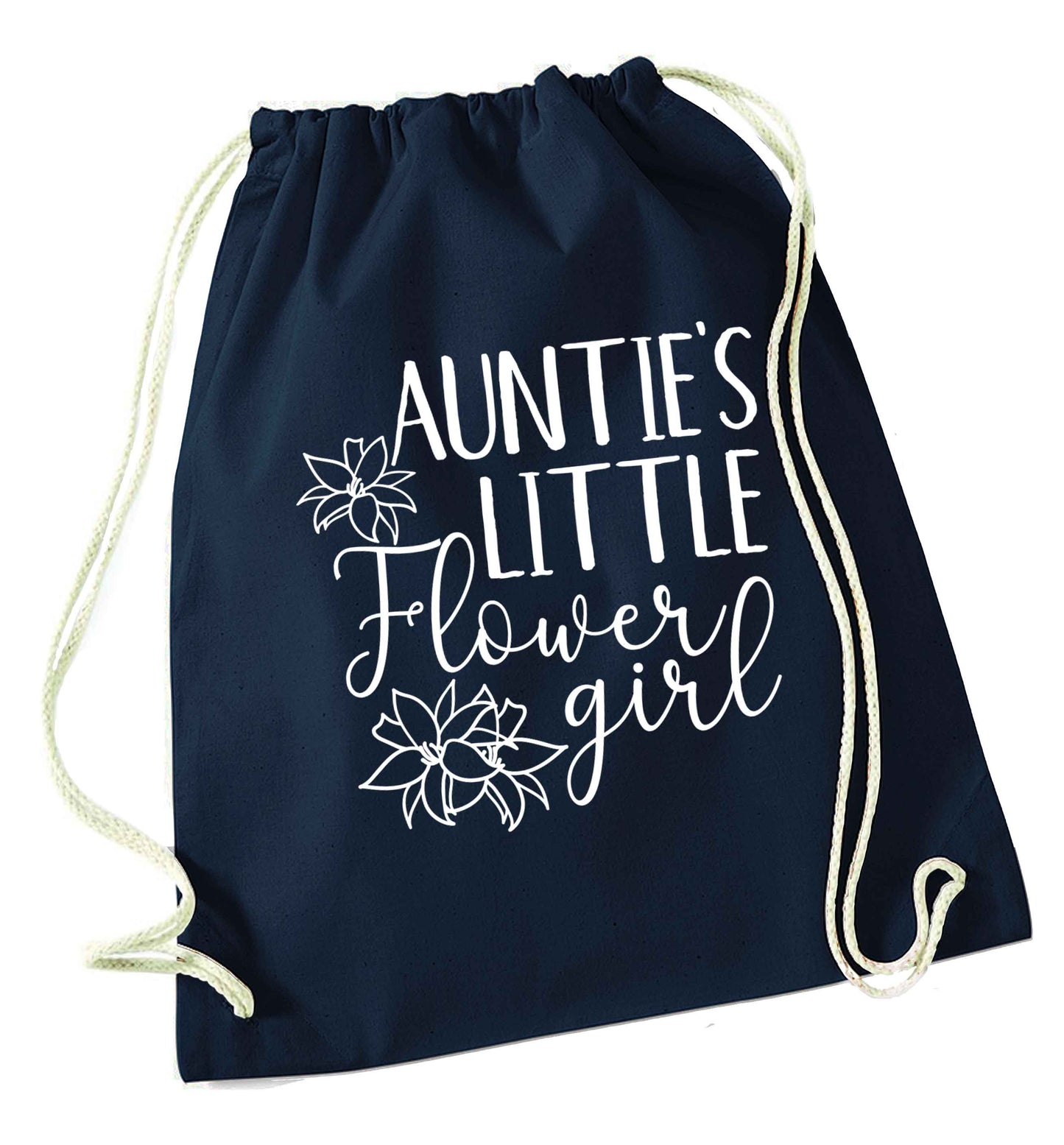 Perfect wedding guest favours or hen party gifts! Personalised bridal floral wreath designs, any name, any role! navy drawstring bag