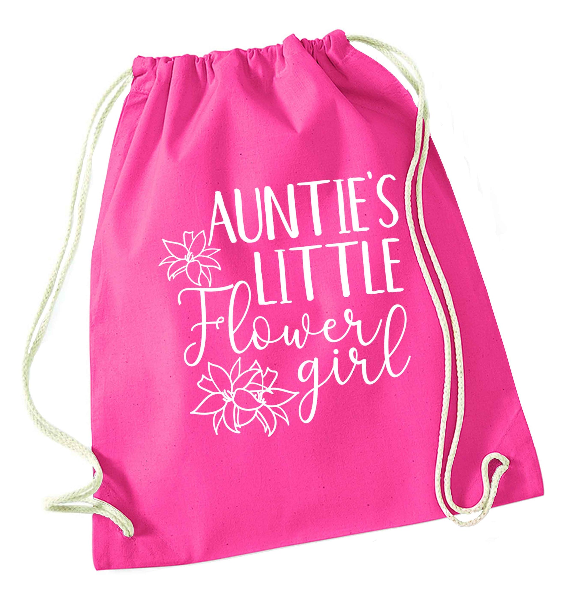 Perfect wedding guest favours or hen party gifts! Personalised bridal floral wreath designs, any name, any role! pink drawstring bag
