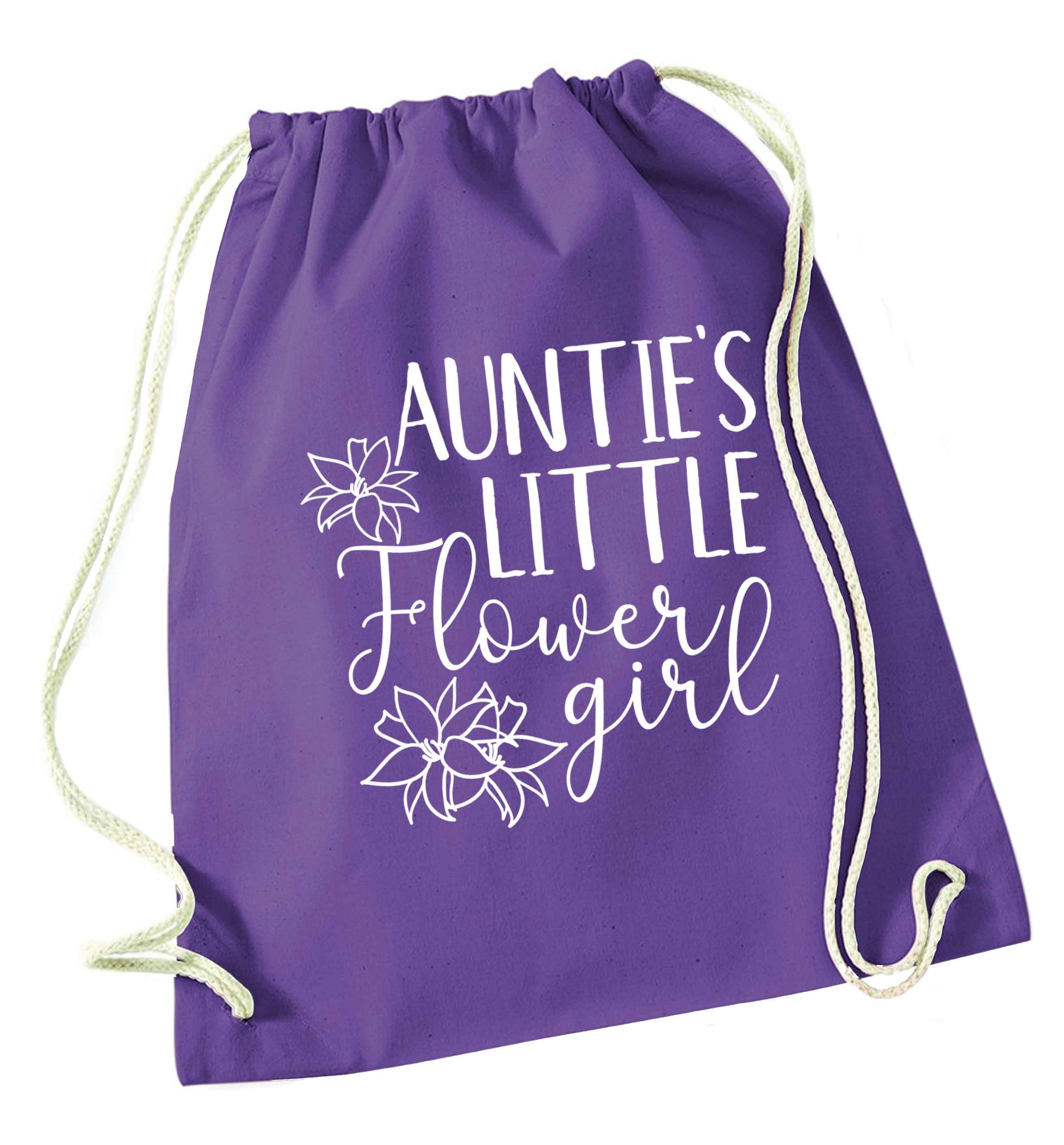 Perfect wedding guest favours or hen party gifts! Personalised bridal floral wreath designs, any name, any role! purple drawstring bag